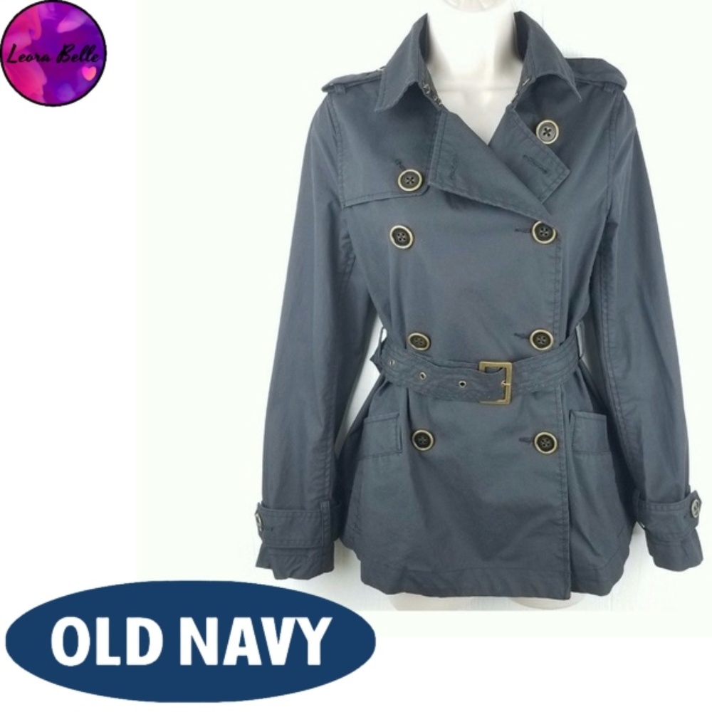 Old Navy Small Black Short Trench Coat